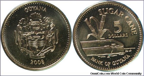 Guyana 5Dollars-km51-2008