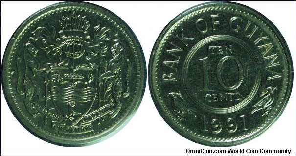 Guyana 10Cents-km33-1991