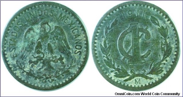 Mexico 1Centavo-km415-1911