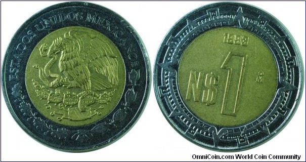 Mexico 1New Peso-km550-1993