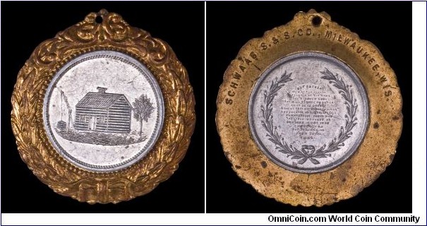 Schwaab Stamp and Seal Log Cabin Lord's Prayer medal