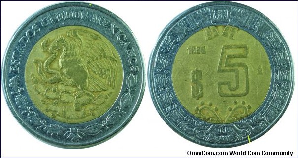 Mexico 5Pesos-km605-1998