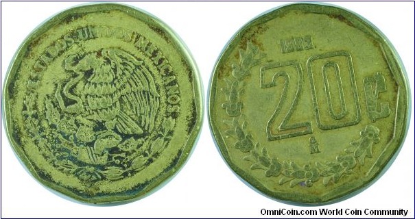 Mexico 20Centavos-km548-1993