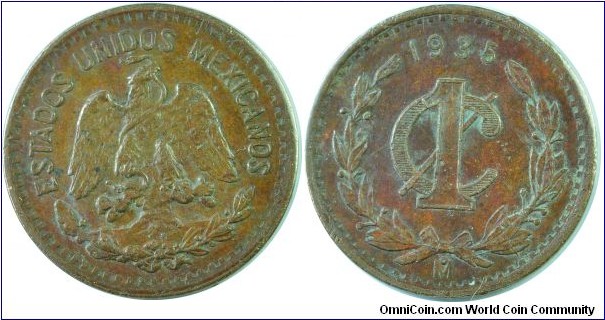 Mexico 1Centavo-km415-1935