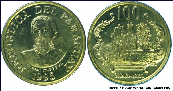 Paraguay100Guaranies-km177a-1995