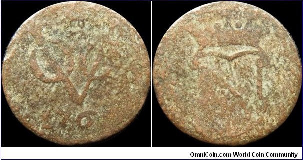 Dutch East India Company 1 Duit 176X (Corrosion)