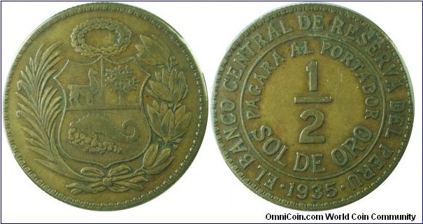 Peru 0.5Sol-km220.5-1935