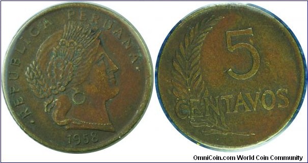 Peru 5Centavos-km223.5-1958