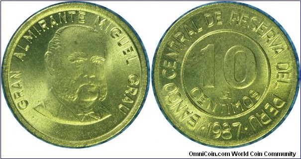 Peru 10Centimos-km293-1987