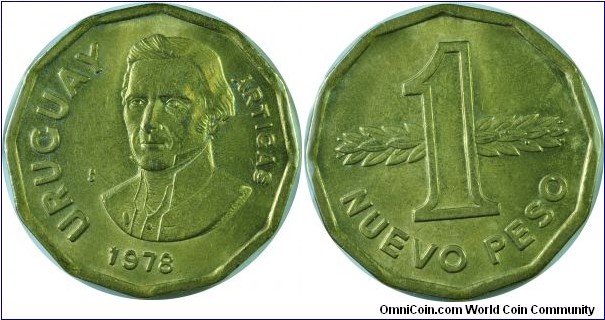 Uruguay 1New Peso-km69-1978