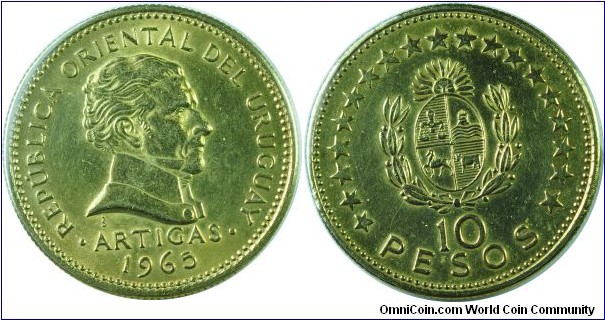 Uruguay 10Pesos-km48-1965