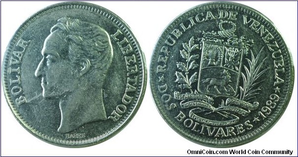 Venezuela 2Bolivares-y43a-1989