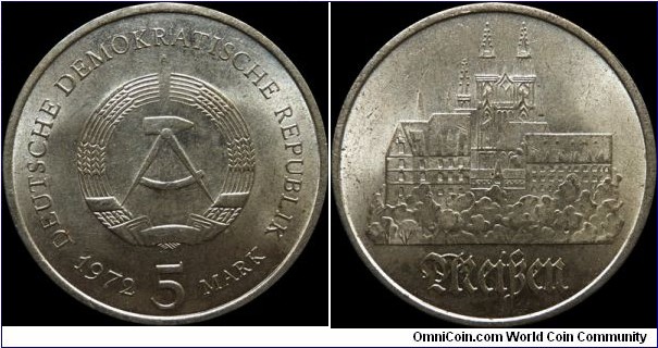 German Democratic Republic 5 Mark 1972-A (City of Meissen)