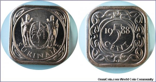 Suriname 5Cents-km12.1b-1988