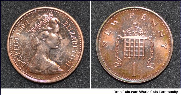 1 New Penny - beatiful blue toning