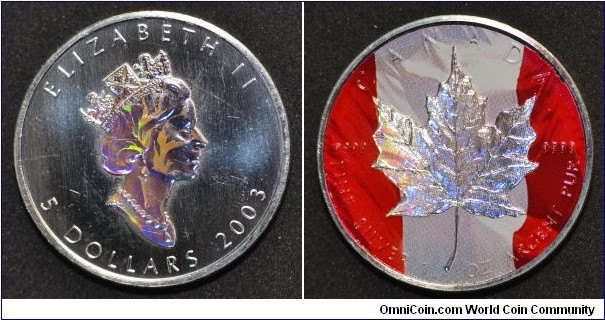 Five Dollar Proof Maple Leaf - Colorized