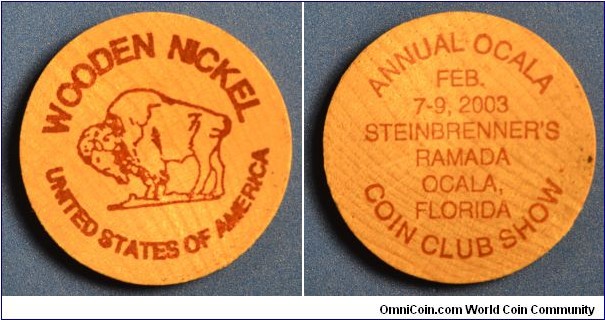 Ocala Coin Club Wooden Nickel