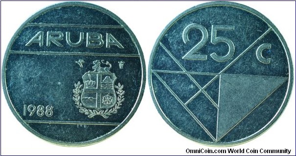 Aruba(Netherlands)25Cents-km3-1988