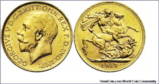 George V 1917C Ottawa mint sovereign