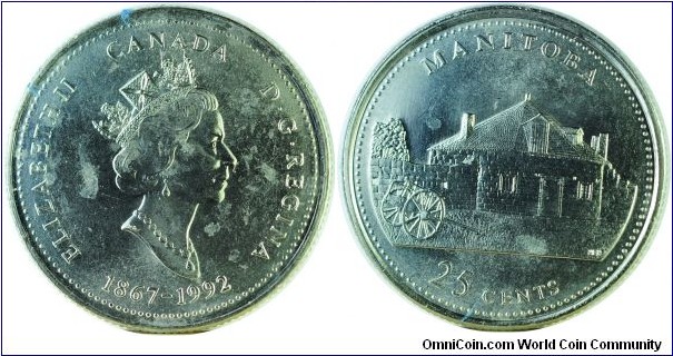 Canada25Cents-Manitoba-km214-1992 province series