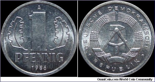 German Democratic Republic 1 Pfennig 1986-A