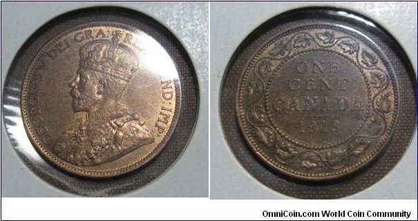 George V large cent #2 - red obverse, brown reverse
