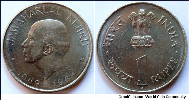 1 rupee.
1964, Jawaharlal Nehru