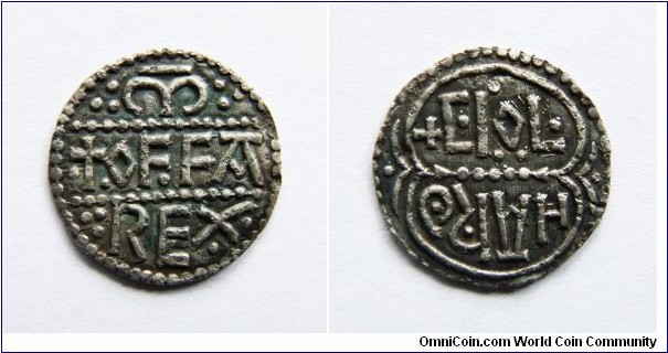 Silver penny of Offa. His Heavy Coinage. London mint. Moneyer Ciolhard who is not recorded for this type.