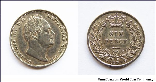 William IV Sixpence.