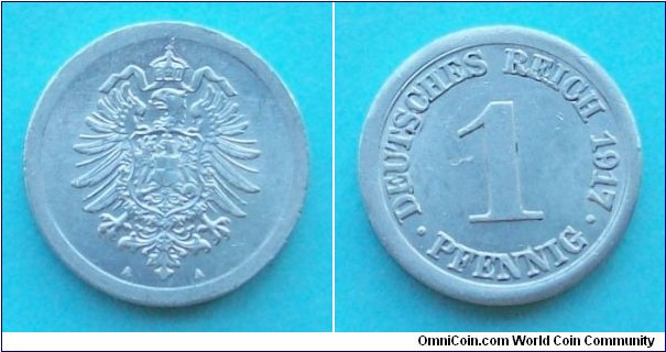 Germany 1917A 1 Pfennig