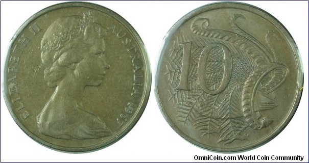 Australia 10Cents-km65-1967