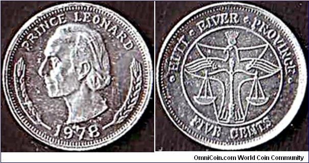 Principality of Hutt River (Hutt River Province Principality) 1978 5 Cents.