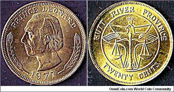 Principality of Hutt River (Hutt River Province Principality) 1977 20 Cents.