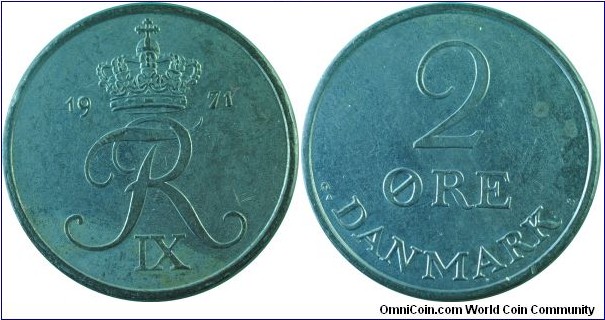 Denmark 2ore-km840.2-1971