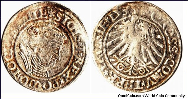 Sigismund I silver grosz dated 1535. Nice portrait coin.