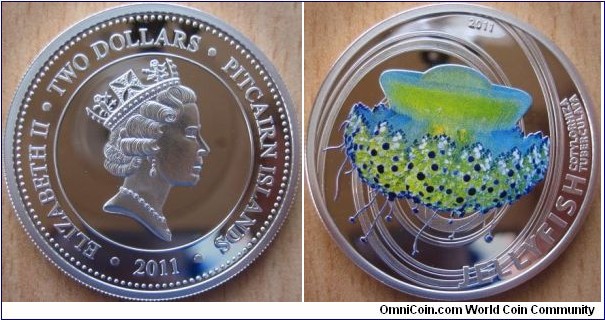 Pitcairn Isl - 2 dollars - Jellyfish - 15.55 g Ag .925 Proof - mintage 1,000