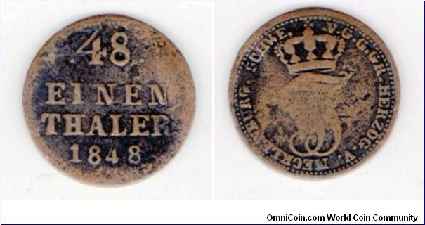 Mecklenburg-Schwerin 
1-48 Taler
Value & Date
Coat of arms