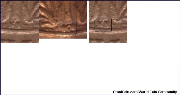 Detail: mintmark for BW20E, just posted 1920-KN shilling, same size K and N in the mint mark.Right:  comparison of mintmarks, need to enlarge the picture
