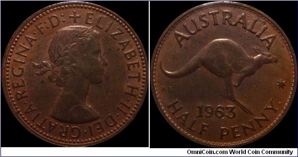 Australia Half Penny 1963