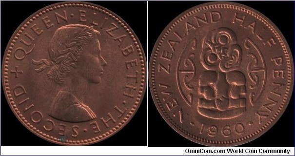 New Zealand Half Penny 1960