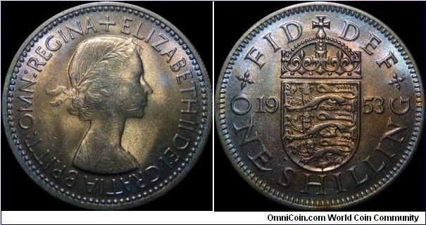 United Kingdom 1 Shilling 1953 - Color!