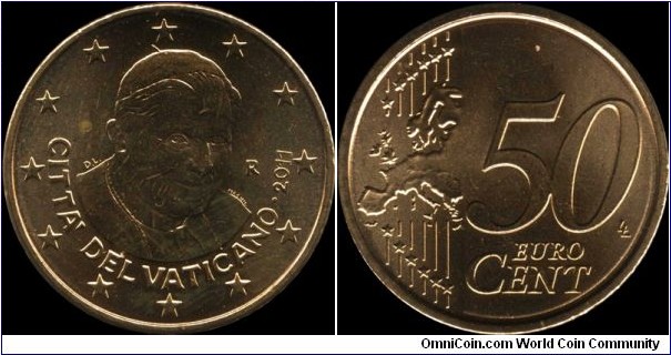 Vatican 50 Euro Cents 2011