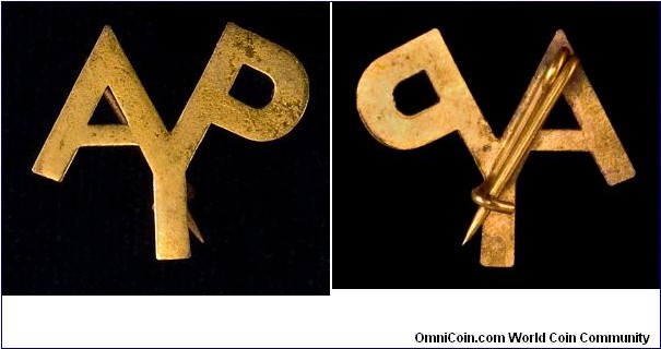 A,Y.P.E. pin produced by Joseph Mayer & Bros.