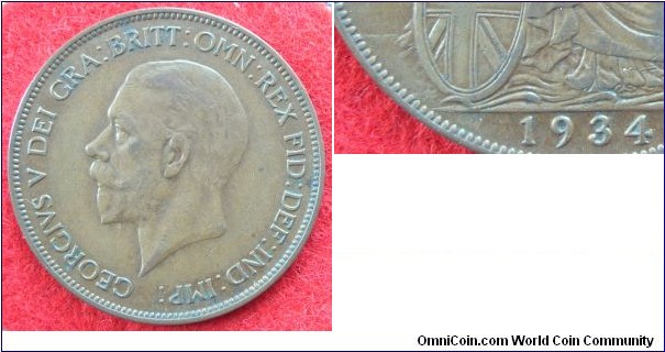 UK Penny. 1934 F210 