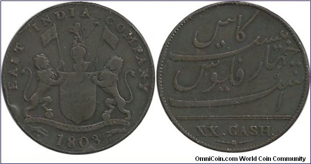 India-Madras Presidency XX Cash 1803