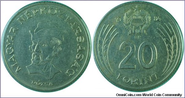 Hungary20Forint-Dozsa-km630-1984