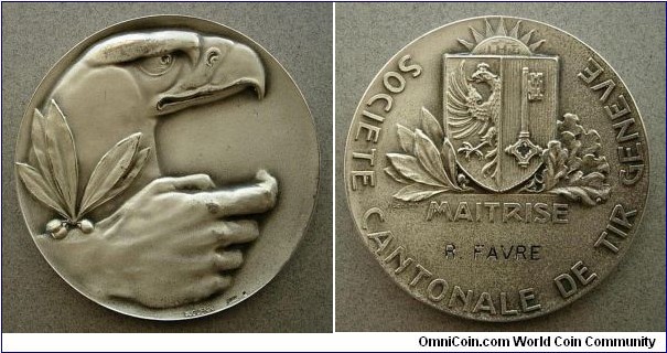 Geneva Socirte Cantonal de Tir Medal.Silver 50MM