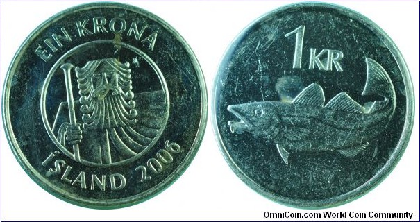 Iceland 1Krona-km27a-2006