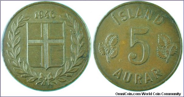 Iceland 5Aurar-km9-1946