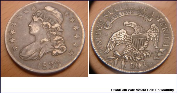 1833 bust half dollar